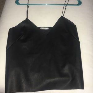 Faux leather tank